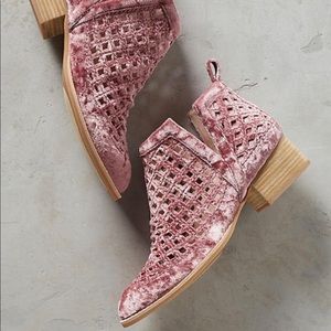 Jeffrey Campbell “taggart” in blush velvet boots